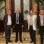Fabio Porta (PD) en Roma con el Secretario General de Luz y Fuerza del Rosario, Alberto Botto. Reuniones con empresarios y sindicalistas